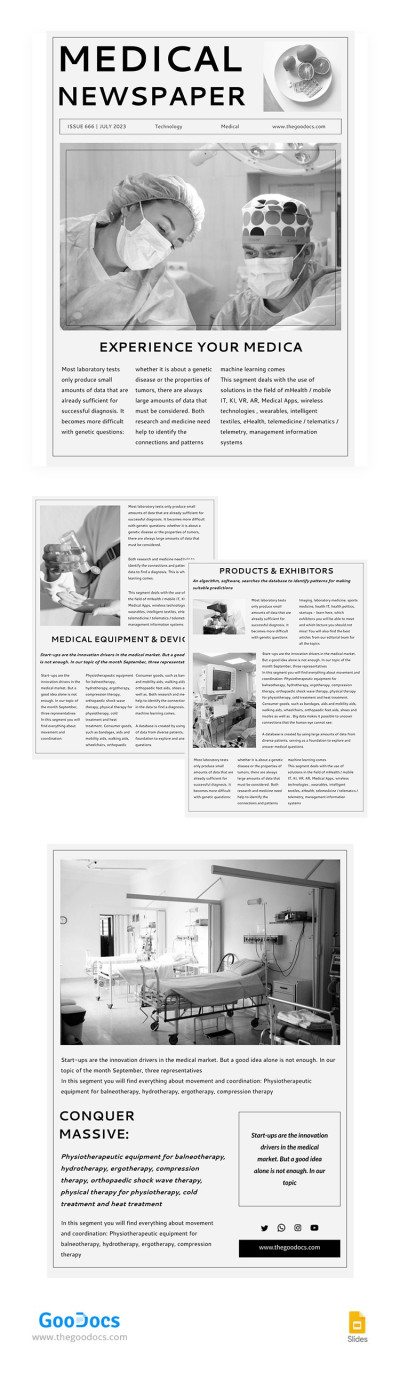 Grey Simple Medical Newspaper - Medical Newspapers