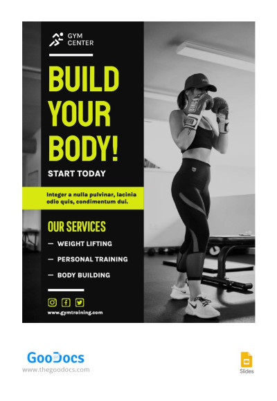 Gym Flyer with Colour Accent - Fitness Flyers