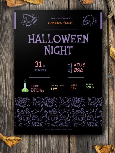 Halloween Kostümparty Flyer Vorlage