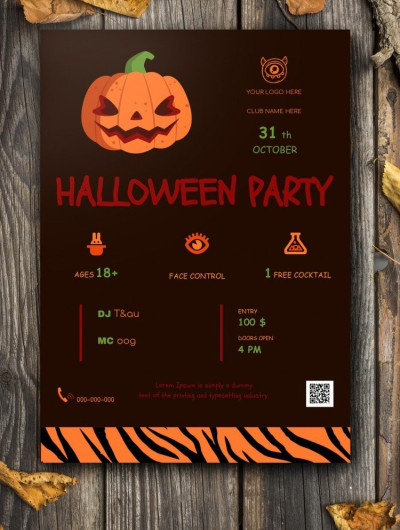 Folheto de Halloween Assustador Modelo