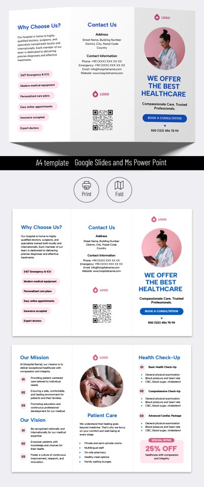 Healthcare Clinic Health Brochure Template