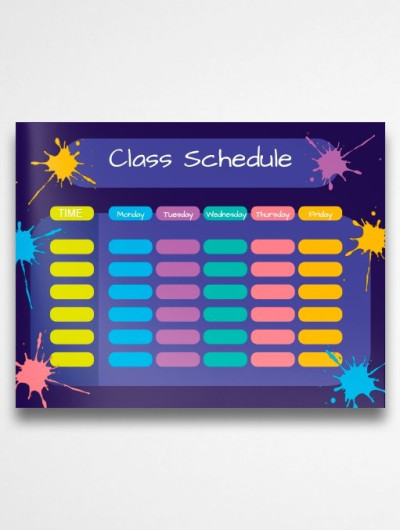 Hermoso horario de clases de la escuela secundaria. Plantilla