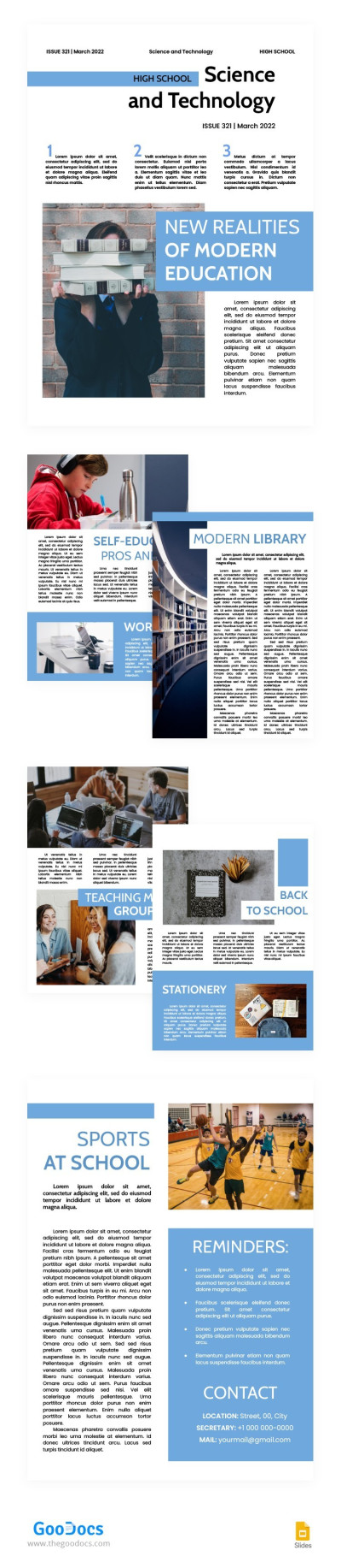 High School Education Newspaper Template