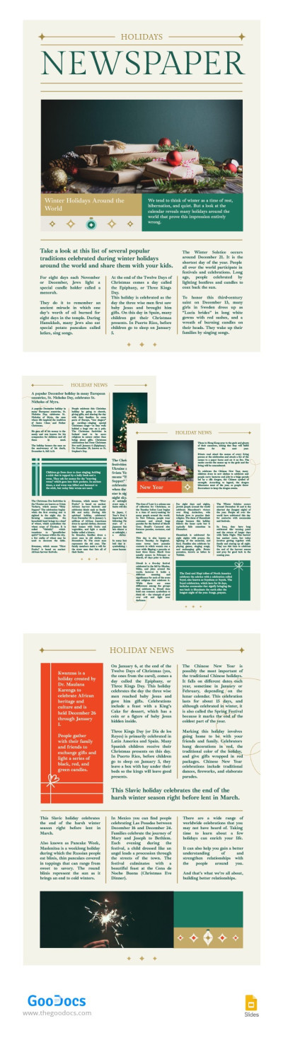 Holiday Newspaper Template