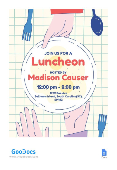 Invitación ilustrada para el almuerzo Plantilla