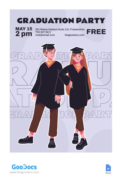 Illustration Cute Graduation Poster Template