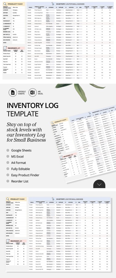 Modèle de journal des stocks pour les petites entreprises Modèle