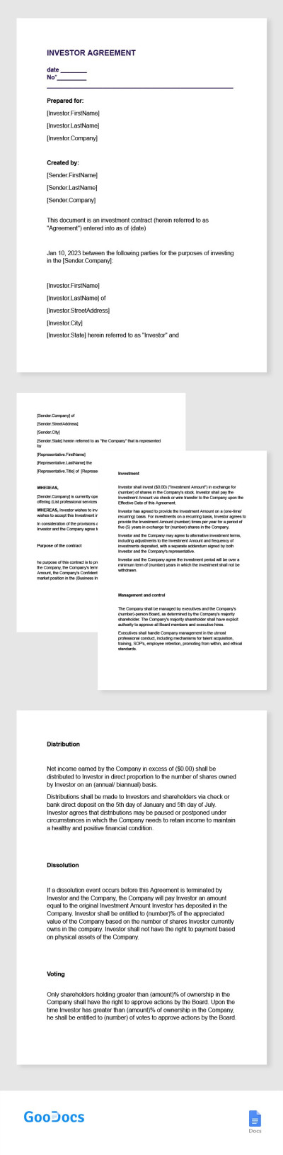 Investor Agreement Template