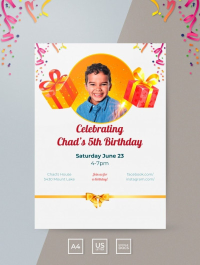 Bright Colors Birthday Invitation Template