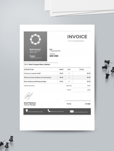 Gray Minimal Invoice Template