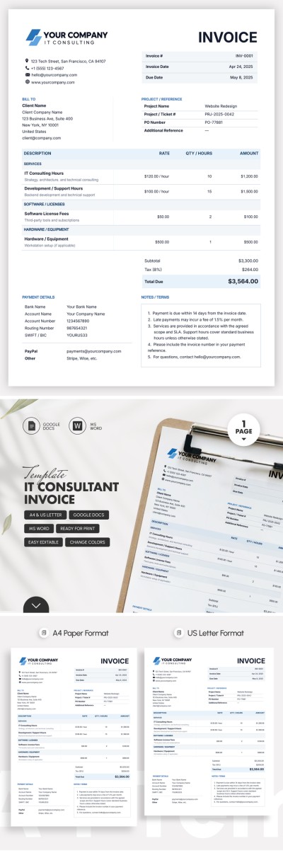 Modello di fattura per consulente informatico Modello