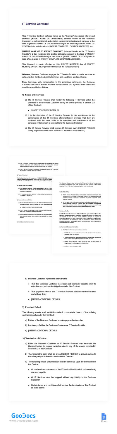 IT Service Agreement Template