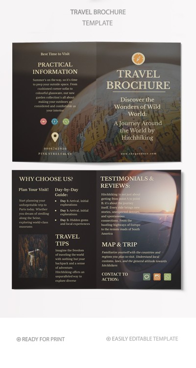 Brochure de voyage Modèle
