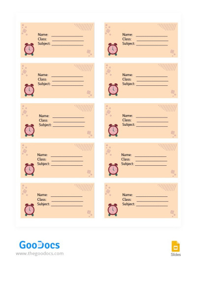 Kids Book Label Template