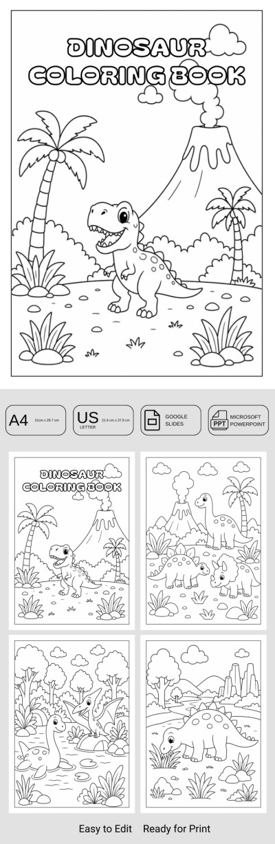 Kids Coloring Book Template Template