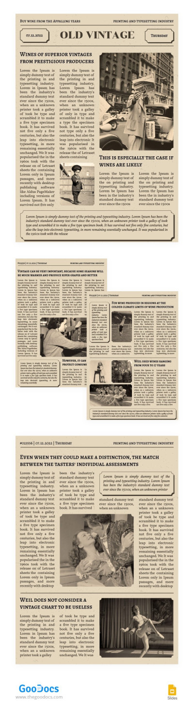 Laconic Newspaper Old Vintage Template