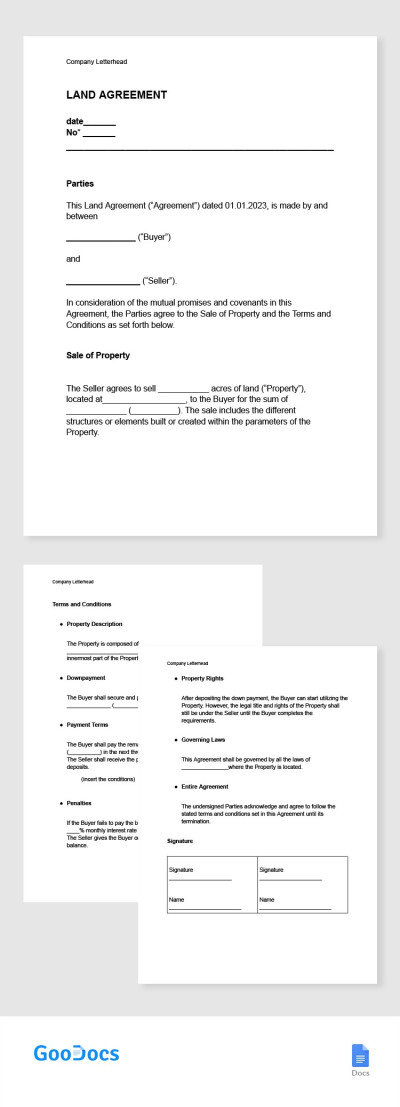 Land Agreement Template