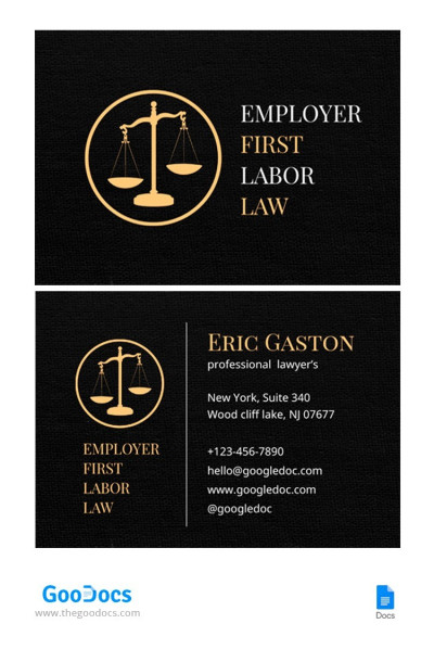 Cartão de visita do advogado Modelo