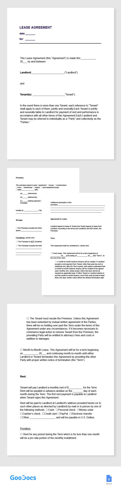 White Lease Agreement Template