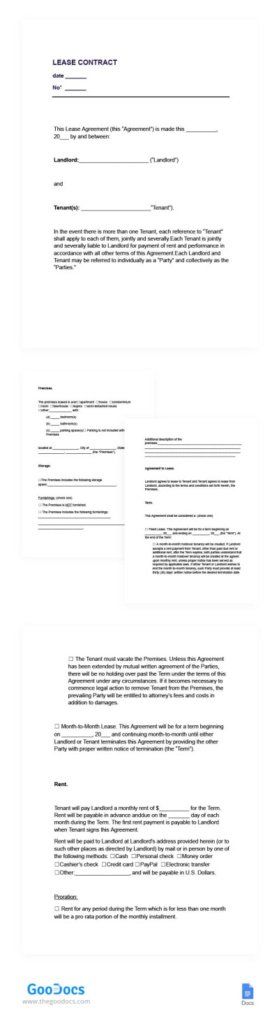 Lease Contract Template