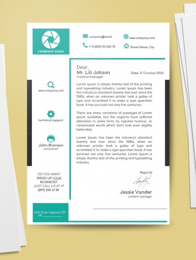 Unique Simple Business Letterhead Template In Google Docs