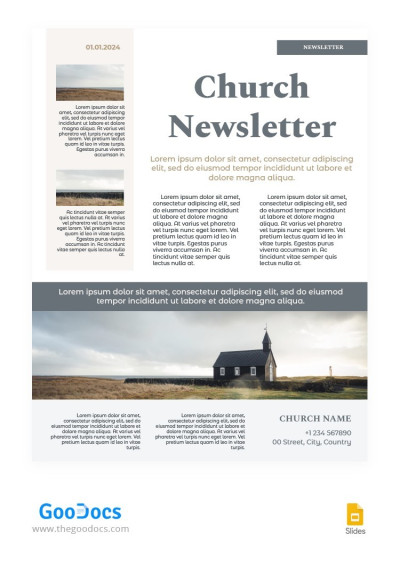 Bulletin d'information de l'église concis et léger Modèle