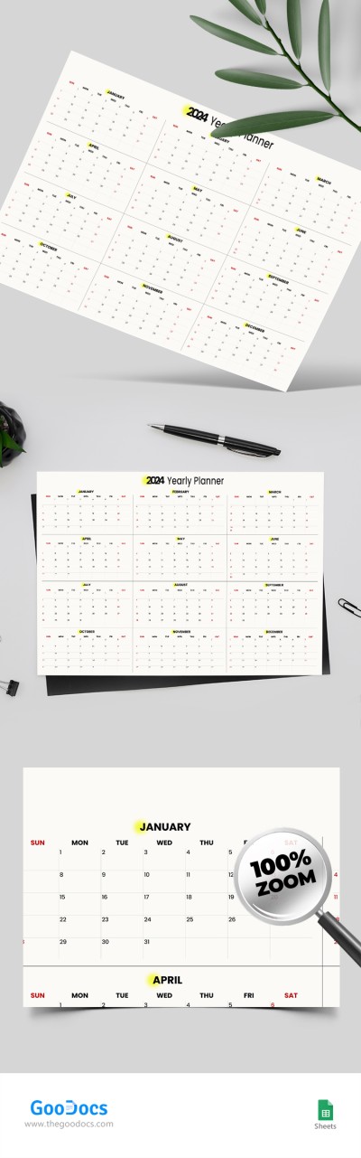 Light Yearly Planner Template