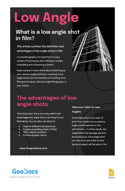 Low Angle Shot Article Template