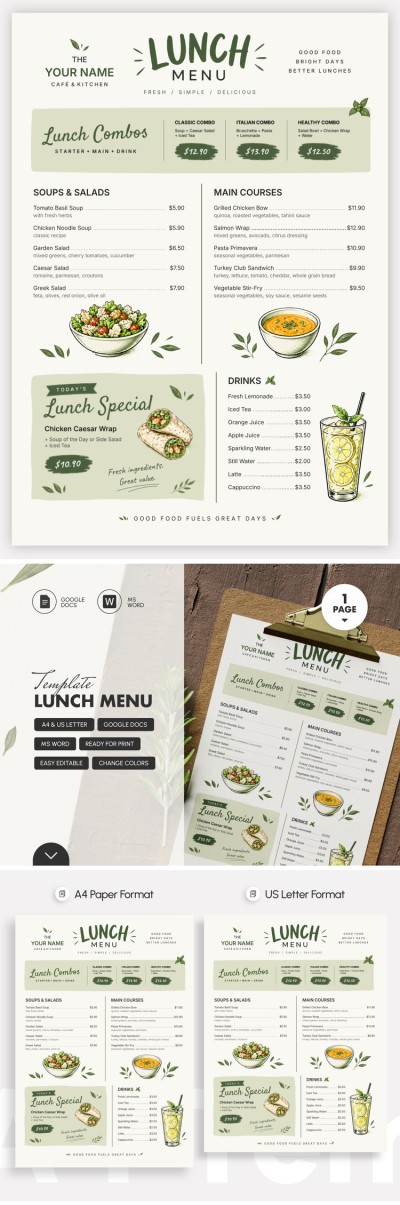 Lunch Menu Template Template