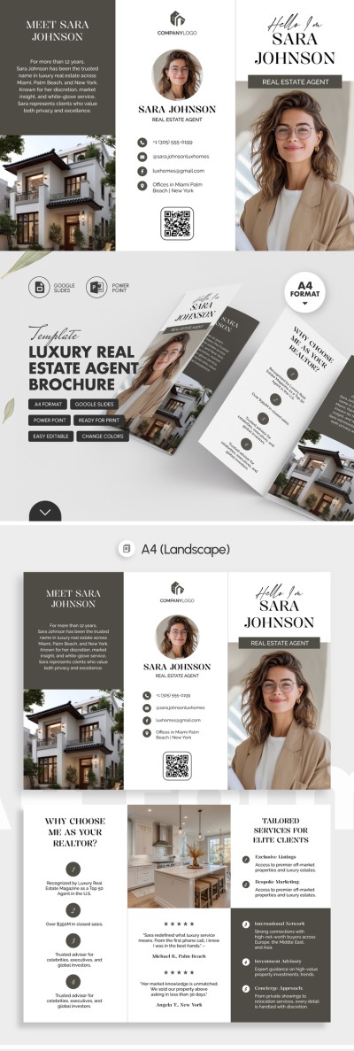 Brochure de l'agent immobilier de luxe Modèle