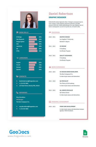 CV de designer moderne Modèle