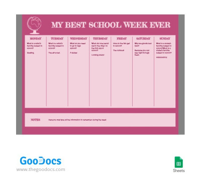 Magenta Style Class Schedule Template