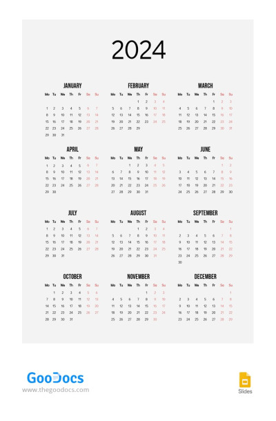 Calendario di marketing 2024 Modello