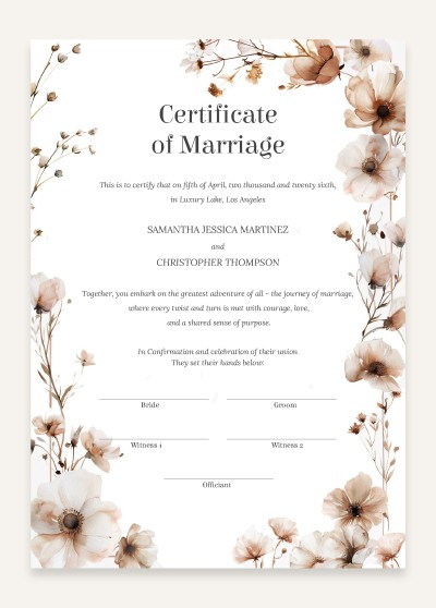 Marriage Certificate Template