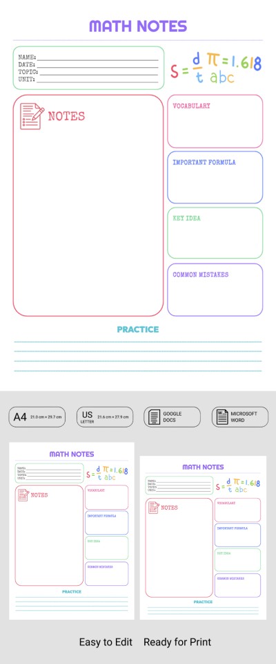 Free Study Note Templates for Google Docs and Word | thegoodocs.com