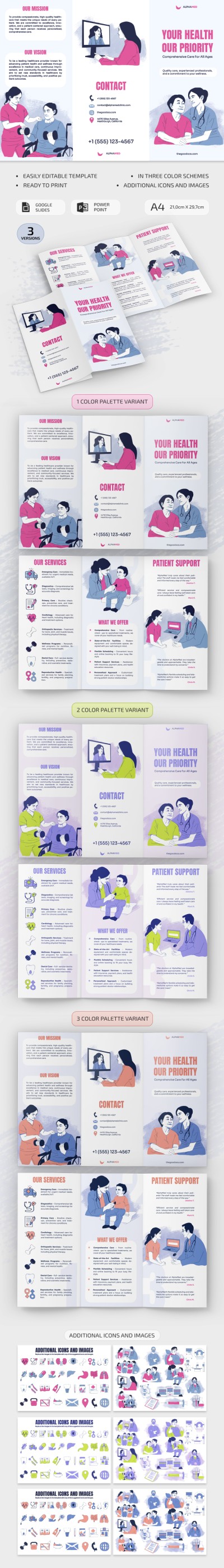 Illustrated Medical Brochure Template