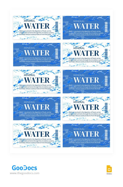 Mineral Water Bottle Label Template