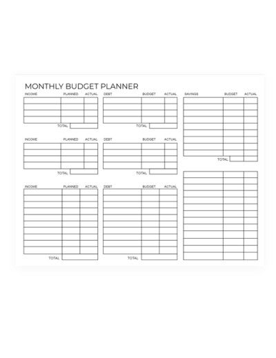 Planificateur de budget minimal Modèle