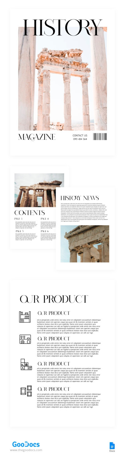 Minimal History Magazine Template