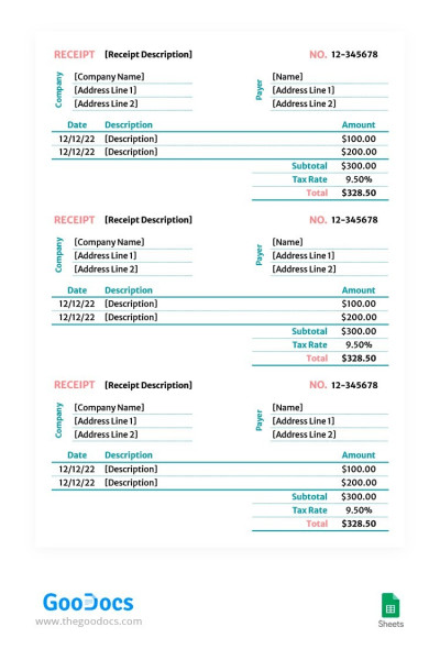 Minimal Style Receipt Template