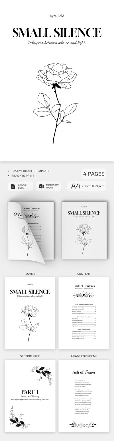 Minimalist Poetry Book Template Template