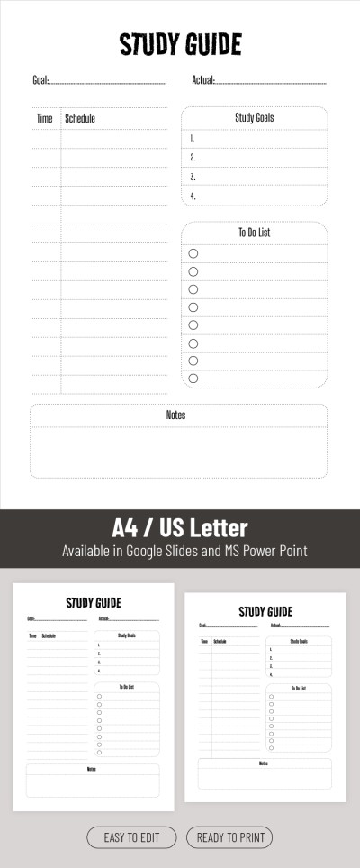 Minimalist Study Guide Template