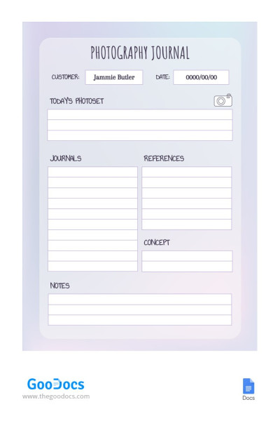 Minimalistic Violet Photography Journal Template