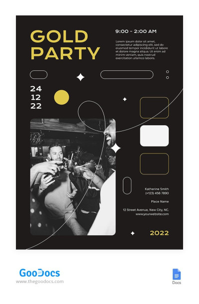Mod Gold Party Flyer Template