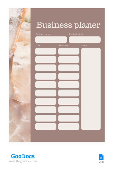 Free Business Planner Templates In Google Docs, Google Sheets ...