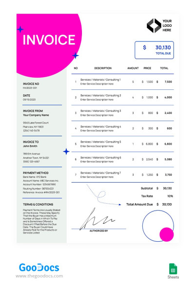 Modern Colorful Invoice - Modern Invoices