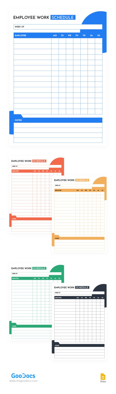Modern Employee Work Schedule Template