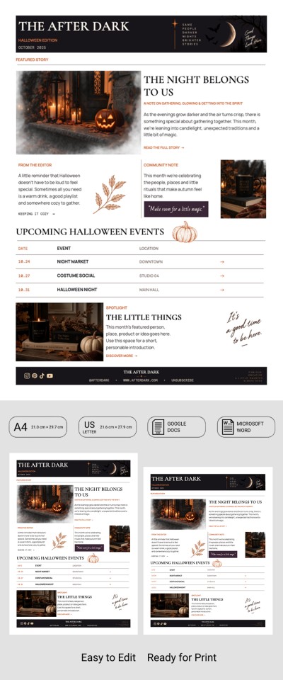 Modèle de newsletter d'Halloween moderne Modèle