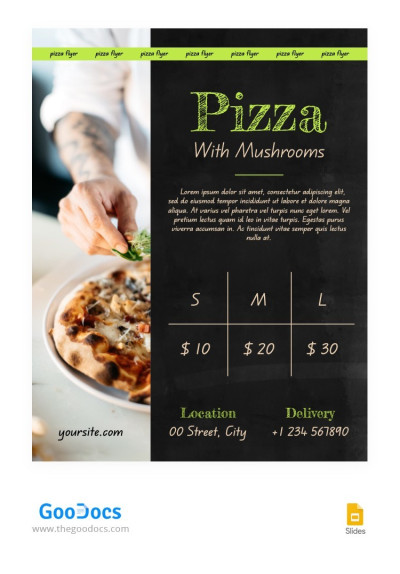 Modern Informational Pizza Flyer Template