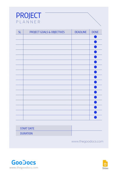 Modern Project Planner Template